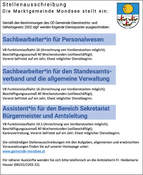 Ausschreibung fur Zeitungen Standesamt und Personalverr. 10 2022