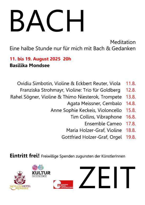 BACH Meine halbe Stunde Plakat 2025