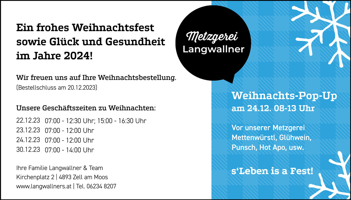 Langwallner Weihnachten Popup