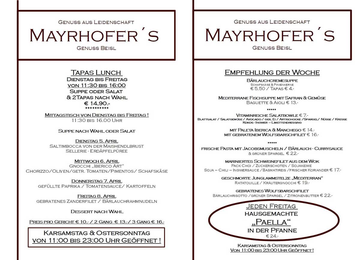 Mayrhofers Genussbeisl kw1422
