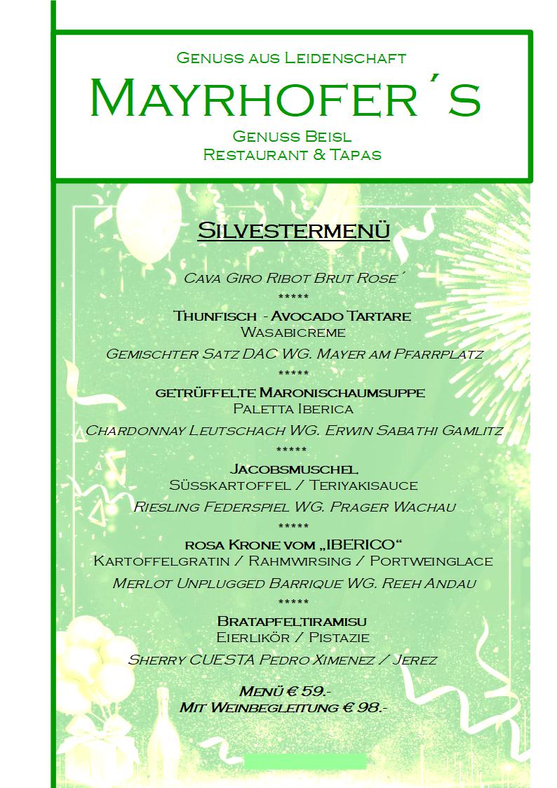 silvestermenue mayrhofers